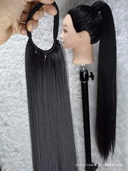 تصویر موی دم اسبی بلند90سانتی رنگ مشکی طبیعی مایل به مشکی ه