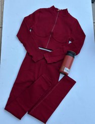 تصویر ست زنانه کبریتی آستین فینگردار بلند اورجینال7028 