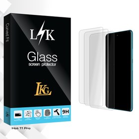 تصویر محافظ صفحه نمایش شیشه ای ال کا جی مدل LK Glass MIX3 مناسب برای گوشی موبایل اینفینیکس Hot 11 Pro بسته سه عددی 