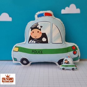 تصویر کوسن عروسکی ماشین پلیس 