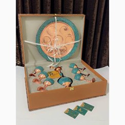 تصویر سرویس گیلاسی 6 نفره فیروزه کوبی کد 1362 