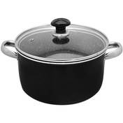 تصویر قابلمه گرانیتی ظرفیران رهنمون سایز 34 درب پیرکس 