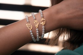 تصویر B163 دستبند عشق صدفی 