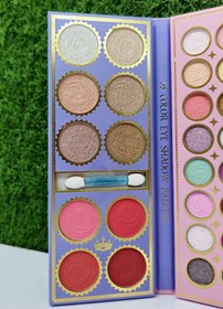 تصویر پالت آرایشی کتابی همه کاره با هایلایتر، رژلب و کانسیلر 