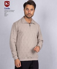 تصویر بلوز مردانه یقه شکاری نیم زیپ 