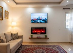 تصویر شومینه برقی مدرن بیژن (110*50): لمسی، رنگارنگ و گرما بخش 