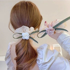 تصویر اسکرانچی حریر گل رز 