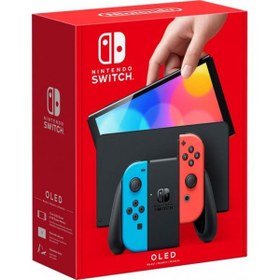 تصویر Nintendo Switch OLED قرمز آبی Nintendo Switch OLED with Neon Blue and Neon Red Joy-Con