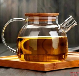 تصویر قوری پیرکس درب بامبو Tea maker