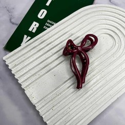 تصویر گیره مو طرح پاپیون براق کد 2020 - زرشکی 