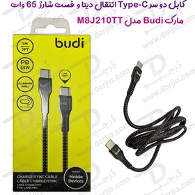 تصویر کابل دو سر USB-C انتقال دیتا و فست شارژ 65 وات مارک Budi مدل M8J210TT Budi 1M PD 65W USB-C To USB Cable Model M8J210TT