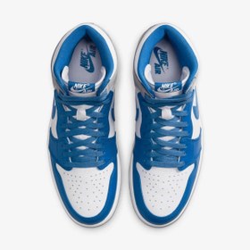 تصویر کتونی نایک ایرجردن 1 طوسی آبی سفید Nike Air Jordan 1 Retro High OG True Blue 