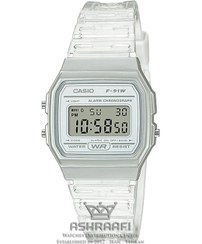 تصویر ساعت مچی اورجینال زنانه کاسیو Casio سفید | سفید صدفی| سفید| کد رفرنس F-91WS-7DF کد محصول:66740