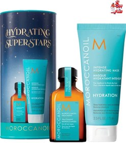 تصویر روغن مو و کاندیشنر موروکن اویل اصل اروپایی HYDRATING SUPER STARS MOROCCAN OIL INTENSE HYDRATING MASK 75ML+MOROCCAN OIL 25ML 