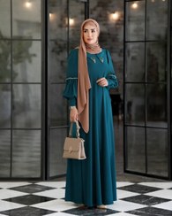 تصویر عبای زنانه مدل نورا جواهردوزی سایز ۳۸ تا ۵۲ رنگ مشکی و سبز 