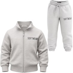 تصویر ست سویشرت و شلوار ورزشی بچگانه زارا رنگ خاکستری سایز ۴۰-۴۵ 