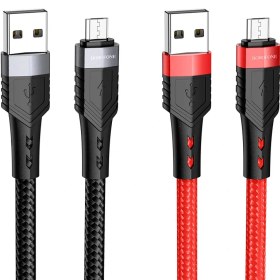 تصویر کابل تبدیل USB به MicroUSB بروفون مدل BU35 طول 1.2 متر Borofone BU35 MicroUSB Cable 1.2m