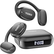 تصویر هدفون TOZO OpenEgo True Wireless Open Ear، هدفون اسپورت 5.3 بلوتوث با قلاب گوش برای پخش 80 ساعت با نمایشگر دیجیتال، 32 حالت EQ میکروفون دوگانه Clear Call ضد تعریق برای دویدن تمرین سیاه TOZO OpenEgo True Wireless Open Ear Headphone, 5.3 Bluetooth Sport Earbuds with Earhooks for 80H Playback with Digital Display, 32 EQ Modes Dual Mic Clear Call Sweat-Proof for Running Workout