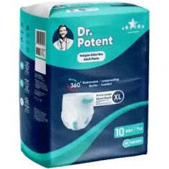 تصویر پوشینه بزرگسال شورتی دکتر پوتنت سایز ایکس لارج بسته 10عددی Dr potent