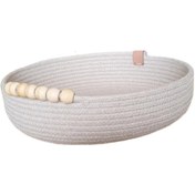 تصویر سبد نان مدل مهره چوبی - فیروزه ای 