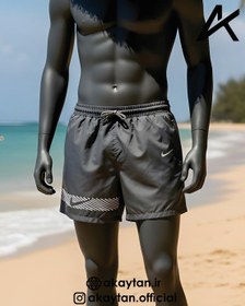 تصویر مایو ورزشی با پارچه مموری صادراتی چاپی - سرمه ای / XXL swimsuit