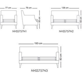 تصویر ست7 نفره مبل راحتی نیلپر مدل سنو SENO Nilper sofa - Seno