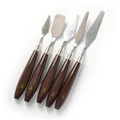 تصویر ست کاردک ۵ عددی آرتیست با دسته چوبی 