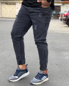 تصویر شلوار اسلش جین در رنگ بندی خفن- پارچه پنبه پر سنگشور اعلا Denim slash pants in color