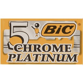 تصویر تیغ یدک سنتی بیک مدل Platinum Chromium Double Edge بسته ۵ عددی 