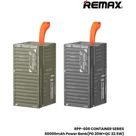 تصویر پاوربانک ریمکس 60000 میلی آمپر 22.5 وات مدل RPP-609 Power bank Remax 60000 mAh 22.5 W model RPP-609