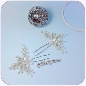 تصویر گیره مو منجوقی گلدار gire moo monjoghie goldar