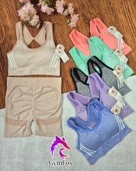 تصویر ست نیم تنه و شورتک ورزشی set013 set013