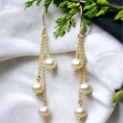 تصویر گوشواره سه لاین مروارید کد G1562 