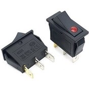 تصویر کلید راکر باریک KCD3-301N چراغدار ۳ پایه دو حالته 
