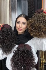 تصویر اکستنشن پشت سری پاپیونی فر 