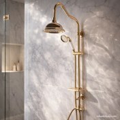 تصویر علم دوش حمام کسری مدل سورنا طلایی 