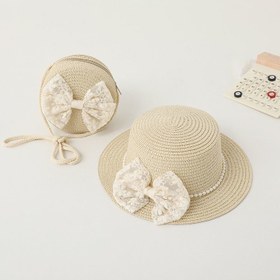 تصویر ست کلاه کیف حصیری 