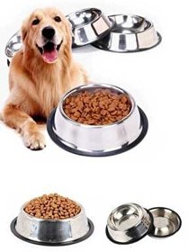تصویر ظرف آب و غذای استیل سگ 