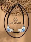 تصویر گردنبند زنانه دو پرنده 