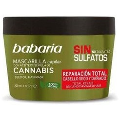 تصویر ماسک مو ترمیم کننده بدون سولفات کانابیس باباریا 200 میل BABARIA Hair Mask Cannabis Free Sulfate Total Repair 200ml