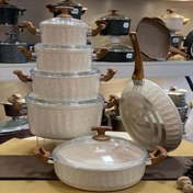 تصویر سرویس قابلمه اویز مدل الیپس ۱۱ پارچه گرانیتی 