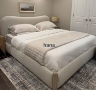 تصویر تخت خواب دونفره تدی مدل صدف هلالی - ۱۶۰×۲۰۰ / سفید 