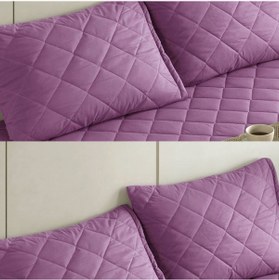 تصویر محافظ تشک کویل دار رنگی لیلاک 100% پنبه‌ای پاموکاله برند formeya Pamukkale Colored Mattress Mattress Lilac 100% Cotton Quilted Pillow Protector Mattress