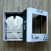 تصویر حوله تن پوش کلاه دار اقتصادی دایموند خاکی GL سایز L(125) 