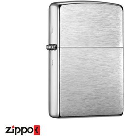 تصویر فندک زیپو مدل Zippo Reg Brush Fin CHROME کد 200 ا Zippo Reg Brush Fin CHROME Lighter Zippo Reg Brush Fin CHROME Lighter