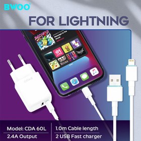 تصویر BWOO-CDA60L - باندل شارژر بهمراه کابل لایتنینگ 