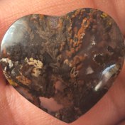 تصویر عقیق پاییزه تراش قلب سایز مدال گردن آویر دوطرف دامله Aghigh paize