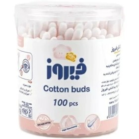 تصویر گوش پاک کن کودک فیروز بسته 100 عددی Cotton Buds 100 Firooz