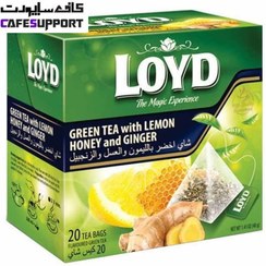 تصویر چای سبز لوید مدل لیمو ، عسل و زنجبیل (20 عددی) 