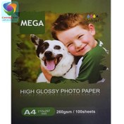 تصویر کاغذ های گلاسه مگا سایز A4 وزن ا Mega A4 High Glossy Paper 115g 100sh Mega A4 High Glossy Paper 115g 100sh